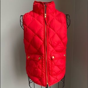 Red J Crew puffer vest